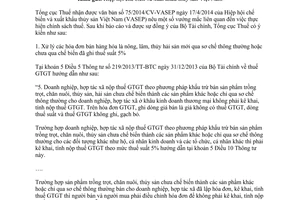 Công văn 1829/TCT-CS 2014 trả lời chính sách thuế cho Hiệp hội chế biến thuỷ sản Việt Nam