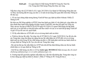 Công văn 864/QLCL-CL1 năm 2014 triển khai Thông tư 48/2013/TT-BNNPTNT an toàn thực phẩm thủy sản