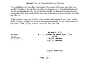 Công văn 2441/BNN-KHCN năm 2014 đề nghị thẩm định Quy chuẩn kỹ thuật Quốc gia bảo vệ thực vật