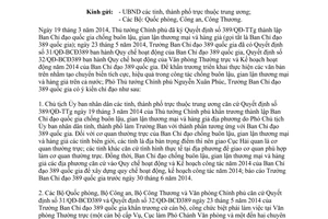 Công văn 3729/VPCP-V.I 2014 thực hiện 389/QĐ-TTg Quy chế hoạt động của BCĐ 389 quốc gia