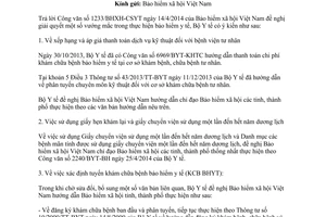 Công văn 3001/BYT-BH 2014 giải quyết vướng mắc  thực hiện bảo hiểm y tế