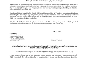 Công văn 2889/SYT-HĐQLCLKCB 2014 khuyến cáo xây dựng phác đồ điều trị khám bệnh Hồ Chí Minh