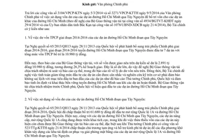 Công văn 7023/BTC-ĐT 2014 sử dụng vốn dư bố trí vốn dự án khác đường Hồ Chí Minh