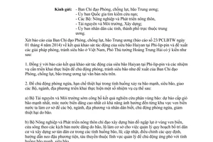 Công văn 3912/VPCP-KTN 2014 triển khai nhiệm vụ chủ động phòng ngừa ứng phó với siêu bão