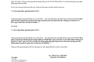 Công văn 6275/TCHQ-VP 2014 đính chính 5554/TCHQ-TXNK hoàn thuế GTGT hàng nhập khẩu nộp thừa