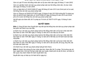 Quyết định 903/QĐ-UBND 2014 công bố hệ thống hóa văn bản quy phạm pháp luật kỳ đầu Bến Tre