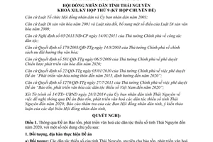 Nghị quyết 39/2014/NQ-HĐND Bảo tồn phát triển văn hoá dân tộc thiểu số Thái Nguyên đến 2020