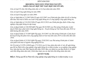 Nghị quyết 40/2014/NQ-HĐND Phát triển công nghệ thông tin điện tử Thái Nguyên đến 2020