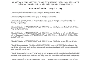 Quyết định 22/2014/QĐ-UBND mức thu quản lý sử dụng phí đấu giá tài sản Quảng Trị