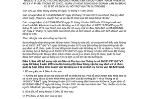 Thông tư 23/2014/TT-BGTVT sửa đổi 18/2013/TT-BGTVT quản lý kinh doanh vận tải 55/2013/TT-BGTVT xử lý vi phạm