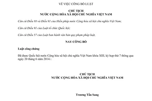 Lệnh công bố Luật công chứng 2014