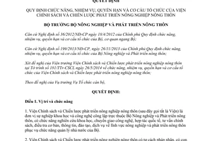 Quyết định 1428/QĐ-BNN-TCCB 2014 nhiệm vụ quyền hạn cơ cấu tổ chức Viện chính sách phát triển nông nghiệp