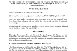 Quyết định 28/2014/QĐ-UBND chi đơn vị sử dụng ngân sách nhà nước bảo đảm trật tự giao thông Hà Tĩnh