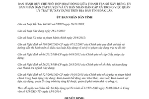 Quyết định 20/2014/QĐ-UBND phối hợp quản lý trật tự xây dựng Đắk Lắk