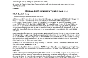 Thông tư 84/2014/TT-BTC hướng dẫn xây dựng dự toán ngân sách 2015 Bộ Tài chính