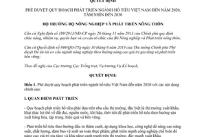 Quyết định 1442/QĐ-BNN-TT 2014 quy hoạch phát triển ngành hồ tiêu đến 2020 tầm nhìn 2030