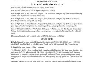 Quyết định 299/2014/QĐ-UBND sửa đổi quy định kiện toàn Thanh tra Sở Xây dựng tỉnh Bắc Ninh