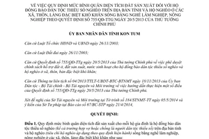 Quyết định 34/2014/QĐ-UBND mức bình quân diện tích đất sản xuất hộ dân tộc thiểu số nghèo Kon Tum