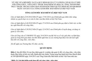 Quyết định 754/QĐ-BHXH 2014 sửa đổi phân cấp quản lý công viên chức Bảo hiểm xã hội theo 345/QĐ-BHXH