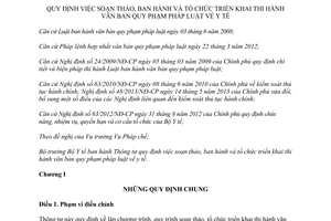 Thông tư 22/2014/TT-BYT soạn thảo ban hành triển khai thi hành văn bản pháp luật y tế