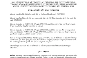 Quyết định 06/2014/QĐ-UBND quy hoạch phát triển kinh tế xã hội ngành lĩnh vực sản phẩm chủ yếu Thái Bình