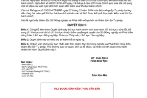 Quyết định 1594/QĐ-UBND 2014 thủ tục hành chính mới sửa đổi bãi bỏ Sở Nông nghiệp Tiền Giang