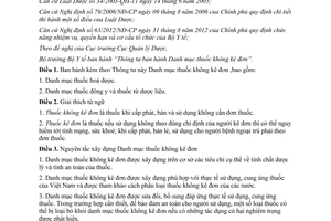 Thông tư 23/2014/TT-BYT Danh mục thuốc không kê đơn