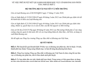 Quyết định 1270/QĐ-BTNMT năm 2014 khoanh định khu vực khoáng sản phân tán nhỏ lẻ đợt 02