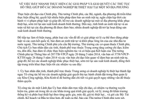 Chỉ thị 13/CT-TTg năm 2014 đẩy nhanh giải quyết thủ tục hỗ trợ doanh nghiệp bị thiệt hại