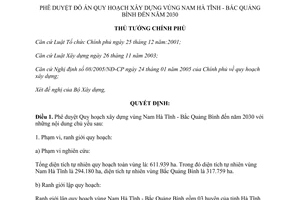 Quyết định 830/QĐ-TTg 2014 duyệt quy hoạch xây dựng vùng Nam Hà Tĩnh Bắc Quảng Bình đến 2030