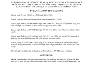 Quyết định 09/2014/QĐ-UBND tiếp nhận xử lý phản ánh kiến nghị về quy định hành chính Đắk Nông