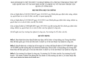 Quyết định 1212/QĐ-BTC 2014 Trung tâm Khai thác dữ liệu tài sản nhà nước Cục Quản lý công sản