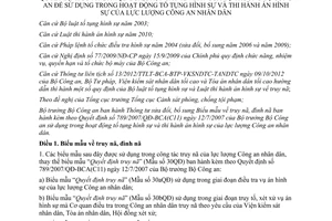 Thông tư 22/2014/TT-BCA sửa đổi Biểu mẫu truy nã đình nã theo 789/2007/QĐ-BCA(C11)