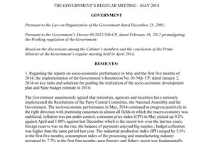 Resolution No. 35/NQ-CP the Government’s regular meeting May 2014