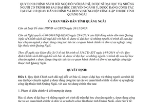 Quyết định 24/2014/QĐ-UBND Chính sách đãi ngộ bác sĩ dược sĩ cơ quan đơn vị sự nghiệp công lập Quảng Ngãi