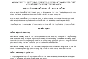 Quyết định 735/QĐ-BTTTT 2014 nhiệm vụ quyền hạn cơ cấu tổ chức Đài Truyền hình Kỹ thuật số VTC