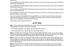 Quyết định 1294/QĐ-TTCP 2014 thủ tục hành chính mới chức năng quản lý Thanh tra Chính phủ