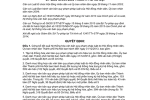 Quyết định 3032/QĐ-UBND 2014 kết quả hệ thống hóa văn bản pháp luật Hà Nội đến 31/12/2013