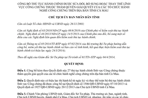 Quyết định 870/QĐ-UBND 2014 thủ tục hành chính mới Công chứng tổ chức hành nghề công chứng Cà Mau