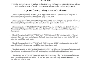Quyết định 680/QĐ-HQHCM 2014 giám sát hải quan phần mềmTOP-X container xuất nhập khẩu Hồ Chí Minh