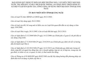 Quyết định 25/2014/QĐ-UBND đơn giá bồi thường khi Nhà nước thu hồi đất Quảng Ngãi