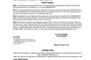 Quyết định 2002/QĐ-BYT 2014 phòng chống hội chứng viêm đường hô hấp vùng Trung Đông