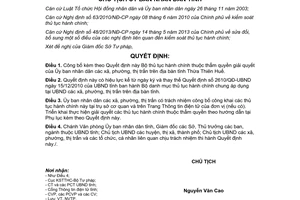 Quyết định 1142/QĐ-UBND 2014 thủ tục hành chính thuộc thẩm quyền của Ủy ban nhân dân Thừa Thiên Huế