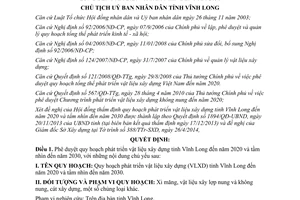 Quyết định 823/QĐ-UBND 2014 quy hoạch phát triển vật liệu xây dựng Vĩnh Long 2020 tầm nhìn 2030