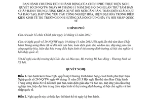 Nghị quyết 44/NQ-CP 2014 thực hiện 29-NQ/TW đổi mới căn bản toàn diện giáo dục đào tạo