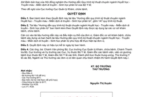 Quyết định 2017/QĐ-BYT 2014 quy trình kỹ thuật Huyết học Truyền máu Miễn dịch di truyền Sinh học phân tử