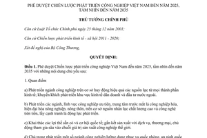 Quyết định 879/QĐ-TTg 2014 Chiến lược phát triển công nghiệp đến 2025 tầm nhìn 2035