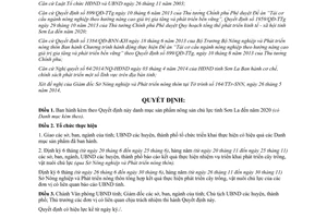 Quyết định 1480/QĐ-UBND 2014 danh mục sản phẩm nông sản chủ lực Sơn La đến 2020