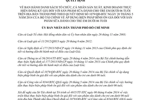 Quyết định 2832/QĐ-UBND 2014 danh sách tổ chức cá nhân đăng ký giá sữa trẻ dưới 06 tuổi Hồ Chí Minh