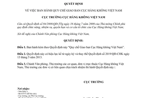 Quyết định 879/QĐ-CHK 2014 Quy chế Giao ban Cục Hàng không Việt Nam